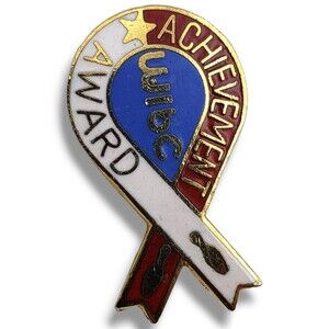 Vintage WIBC Achievement Award Bowling Lapel Pin Gold Tone Enamel
